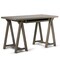 Simpli Home Sawhorse Solid Wood Modern 50"Home Office Desk, Writing Table